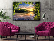 obraz reflection of sunset in river rieka slnko